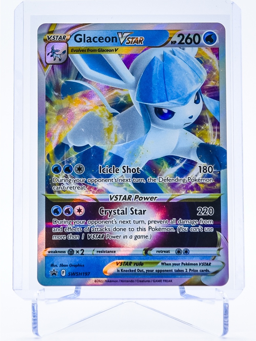 Pokemon Card Glaceon SWSH197 VSTAR Sword & Shield Black Star Promo NM